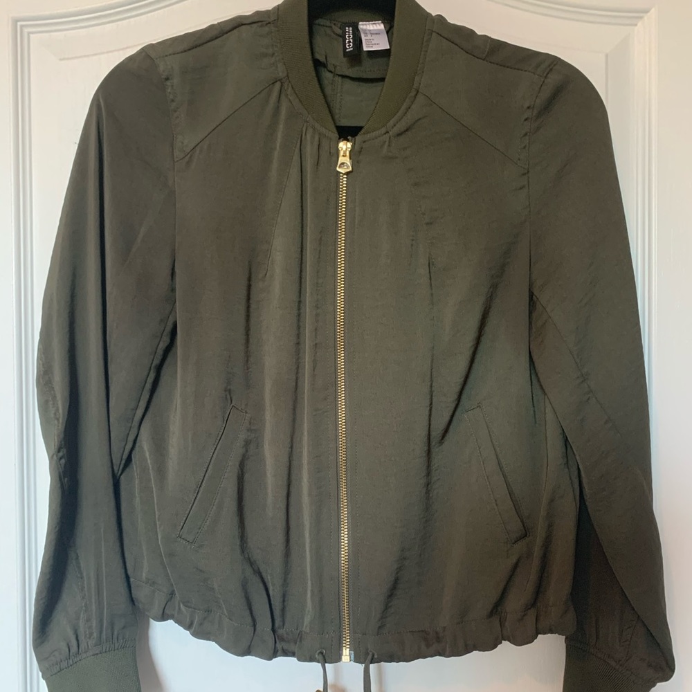 Bomber jacket // satin zip up